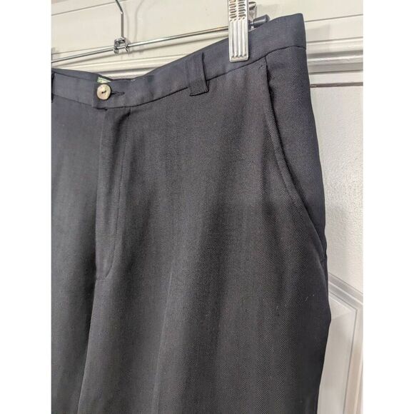 Tommy Bahama Silk Pants women's size 10 black vintage tapered high waist - Picture 2 of 5